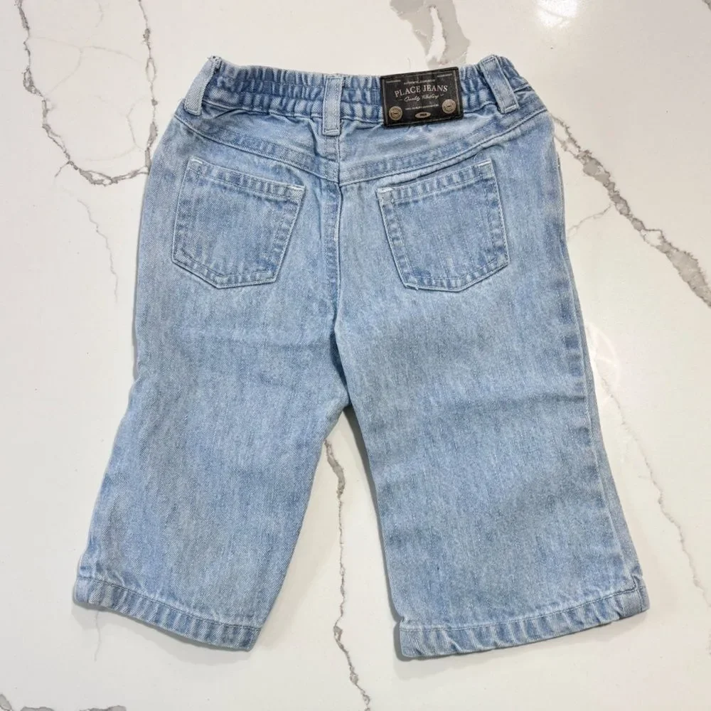 The Children’s Place Y2K 2000s Baby Girls Flare Blue Light Wash Denim Jeans 6-9M